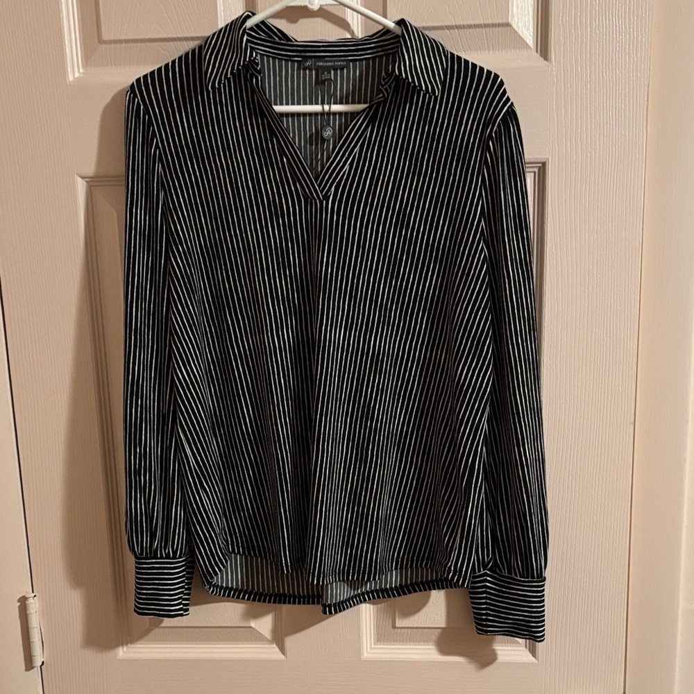 Adrianna Papell Monochrome Striped Top